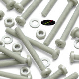 50x Glass Filled Nylon Pan Head Machine Screws M6 x 60 mm, Nuts & Washers