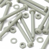 50x Glass Filled Nylon Pan Head Machine Screws M6 x 60 mm, Nuts & Washers