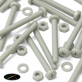 50x Glass Filled Nylon Pan Head Machine Screws M6 x 60 mm, Nuts & Washers