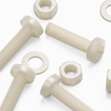 50x Natural Nylon Pan Head Machine Screws & Bolts M5 x 20 mm, Nuts & Washers
