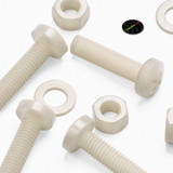 50x viti metriche in nylon naturale M5 x 20 mm + dadi e rondelle