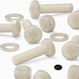 50x Natural Nylon Pan Head Machine Screws & Bolts M5 x 20 mm, Nuts & Washers