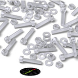 50x Clear Acrylic Socket Head Machine Screws M4 x 20 mm, Nuts & Washers