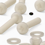 50x viti metriche in nylon naturale M4 x 20 mm + dadi e rondelle