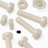 50x viti metriche in nylon naturale M4 x 20 mm + dadi e rondelle