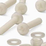 50x viti metriche in nylon naturale M4 x 20 mm + dadi e rondelle