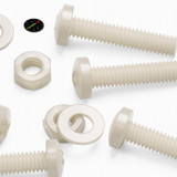 50x Natural Nylon Pan Head Machine Screws & Bolts M4 x 20 mm, Nuts & Washers