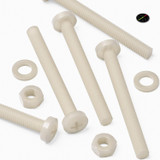 50x viti metriche in nylon naturale M6 x 60 mm + dadi e rondelle