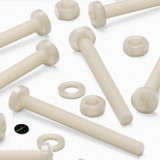50x Natural Nylon Pan Head Machine Screws & Bolts M6 x 60 mm, Nuts & Washers