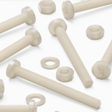 50x Natural Nylon Pan Head Machine Screws & Bolts M6 x 60 mm, Nuts & Washers