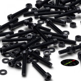 50x Black Nylon Socket Head Machine Screws M6 x 40 mm, Nuts & Washers