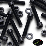 50x Black Nylon Socket Head Machine Screws M6 x 40 mm, Nuts & Washers