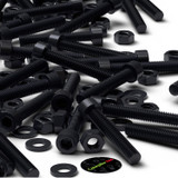 50x Black Nylon Socket Head Machine Screws M6 x 40 mm, Nuts & Washers