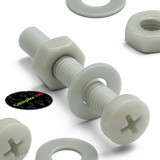 50x Glass Filled Nylon Pan Head Machine Screws M3 x 20 mm, Nuts & Washers