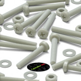 50x Glass Filled Nylon Pan Head Machine Screws M3 x 20 mm, Nuts & Washers