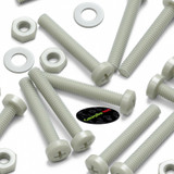 50x viti metriche nylon rinforzato fibra di vetro M3 x 20mm + dadi/rondelle