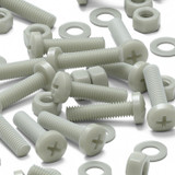 50x Glass Filled Nylon Pan Head Machine Screws M5 x 20 mm, Nuts & Washers