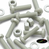 50x Glass Filled Nylon Pan Head Machine Screws M5 x 20 mm, Nuts & Washers