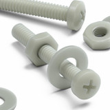 50x viti metriche nylon rinforzato fibra di vetro M2 x 16mm + dadi/rondelle