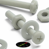 50x viti metriche nylon rinforzato fibra di vetro M2 x 16mm + dadi/rondelle