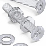 60x Clear Acrylic Countersunk Machine Screws M6 x 40 mm, Nuts & Washers