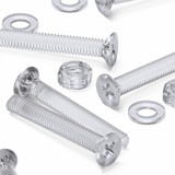60x viti metriche svasate in acrilico trasparente M6 x 40 mm, dadi/rondelle