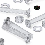 60x Clear Acrylic Countersunk Machine Screws M6 x 40 mm, Nuts & Washers