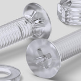 60x viti metriche svasate in acrilico trasparente M6 x 40 mm, dadi/rondelle