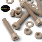 5x viti/bulloni TCEI in PEEK naturale M8 x 45 mm, dadi & rondelle