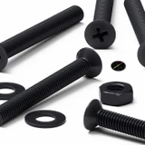 50x Black Nylon Countersunk Cross Machine Screws M3 x 25 mm, Nuts & Washers