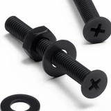 50x Black Nylon Countersunk Cross Machine Screws M3 x 25 mm, Nuts & Washers