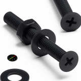 50x viti metriche svasate a croce in nylon nero M3 x 25 mm, dadi/rondelle