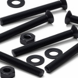 50x viti metriche svasate a croce in nylon nero M3 x 25 mm, dadi/rondelle