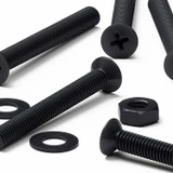 50x Black Nylon Countersunk Cross Machine Screws M3 x 25 mm, Nuts & Washers