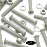 50x Glass Filled Nylon Countersunk Machine Screws M5 x 40 mm, Nuts & Washers