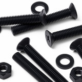50x Black Nylon Countersunk Cross Machine Screws M6 x 40 mm, Nuts & Washers