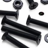 50x Black Nylon Countersunk Cross Machine Screws M6 x 40 mm, Nuts & Washers