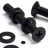 50x Black Nylon Countersunk Cross Machine Screws M6 x 40 mm, Nuts & Washers