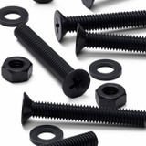 50x Black Nylon Countersunk Cross Machine Screws M6 x 40 mm, Nuts & Washers