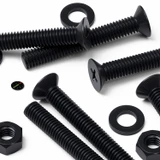 50x Black Nylon Countersunk Cross Machine Screws M6 x 40 mm, Nuts & Washers