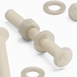 50x viti metriche svasate in nylon naturale M5 x 40 mm, dadi/rondelle