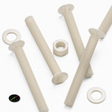 50x Natural Nylon Countersunk Machine Screws M5 x 40 mm, Nuts & Washers