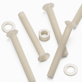 50x Natural Nylon Countersunk Machine Screws M5 x 40 mm, Nuts & Washers