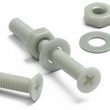 50x viti metriche svasate in nylon vetrorinforzato M3 x 25 mm dadi/rondelle