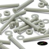 50x Glass Filled Nylon Countersunk Machine Screws M3 x 25 mm, Nuts & Washers