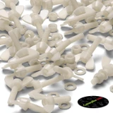 50x viti a farfalla in nylon naturale M5 x 20 mm, dadi e rondelle