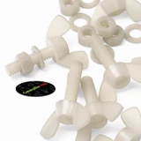 50x viti a farfalla in nylon naturale M5 x 20 mm, dadi e rondelle