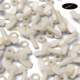 50x viti a farfalla in nylon naturale M6 x 20 mm, dadi e rondelle