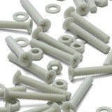 50x viti metriche svasate in nylon vetrorinforzato M2 x 16 mm dadi/rondelle