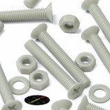 50x viti metriche svasate in nylon vetrorinforzato M2 x 16 mm dadi/rondelle